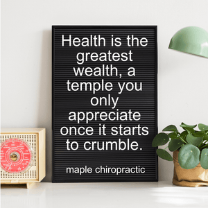 Health is the greatest wealth, a temple you only appreciate once it starts to crumble.