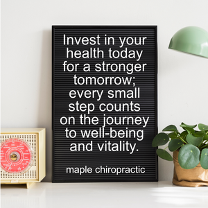 Invest in your health today for a stronger tomorrow; every small step counts on the journey to well-being and vitality.